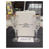 Crystal Gold Accent - Flute glasses - France