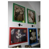 Mac Wiseman prints (3), one girl print, and items