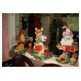 Fox and Hen figurine, Rooster Figurine and others