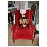 Red velvet chair
