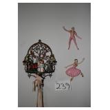 Scrollwork wall shelf, small people figurines, ect