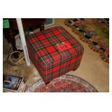 Red plaid ottoman
