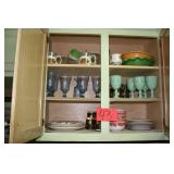 Glassware, pie dishes, plates, mugs