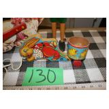 Fisher Price toy, wooden toy boy, puppy toy
