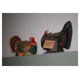 Two turkey figurines