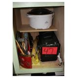 Crock pot, utensils, deep fryer
