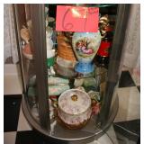 Vintage Vase, two-handled, a tin, and ceramics.