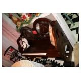 Mahogany-stained horse head bench