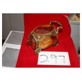 Vintage French Gilt Pram trinket jewelry box