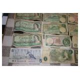 Canadian, Scottish, and England paper currency