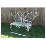 Metal Garden butterfly bench