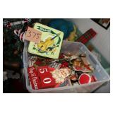 A tote of Christmas items