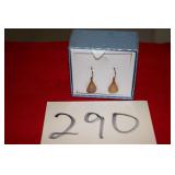 Leaf dangle earrings in box