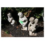 3 Cherub concrete statues
