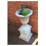 Urn flowerpots on pedestals (2)