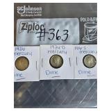 1916S, 1934D, 1936 Mercury Dimes