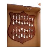 State Spoon Collection on wooden Board