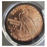 1 oz 1911.999 Indian & Eagle copper coin