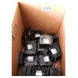 Assorted breakers in a Jack Daniels box