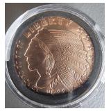 1 oz 1911.999 Indian & Eagle copper coin