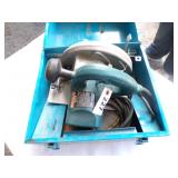 Bosch circular saw in metal box