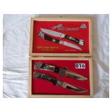 2, S&D Leopard Knives in wooden case