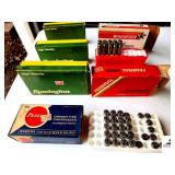 COLLECTIBLES-HALF FULL SPENT BRASS-6 LIVE ROUNDS- FEDERAL 45 AUTOMATIC CARTRIDGES-19 LIVE ROUNDS--SPENT BRASS-REMINGTION 30-06 SPRINGFIELD 4 LOCK CARTRIDGE-1 LIVE ROUND-16 EMPTY BRASS-WINCHESTER SUPER