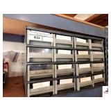 SCREW CABINET  - 16 DRAWERS - COLLECTION BLADE FUSES - WIRE TERMINALS - AIR FITTINGS - NUMEROUS DRAWERS OF BRASS FITTINGS -LOCKS - - CABLE - ELEC. - PINS - (ON CABINET #831)