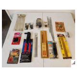 RIVET-TITE RIVET GUN KIT STEEL 1/4-3/8" SAW SHARPENERS - 12" FLEX GREASE GUN HOSE - METAL STRIPS - PLASTIC WELDER - OREGON CUTTING-CHAIN FILES - LAMP PARTS - BATTERY WASHERS - CHAIR TIPS - (TRAILER)