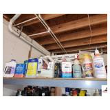 POLARIS PREMIUM 2 CYCLE LUBRICANT CROWN PAINT THINNER- DENATURED ALCOHOL - YAMAHAHA CHAIN LUBE LEAK DETECTOR - TERMITE & CARPENTER ANT KILLER - LUCAS HEAVY DUTY OIL STABILIZER - MOSTLY PARTIAL BOTTLES