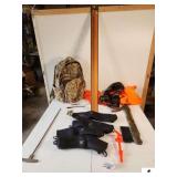 CAMO BACKPACK - DEER HUNTING VEST - RIFLE SLING VORTEX SCOPE COVER - SHORT METAL CLEANING ROD -  CVA 50CAL RAMROD - NEW IN PACKAGE - (SHED)