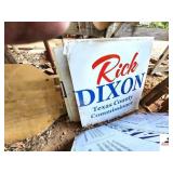 (5) "RICK DIXON TEXAS COUNTY COMMISSIONER" SIGNS FIBERGLASS ADVERTISEMENT SIGNS - FIBERGLASS HEXAGON BLANK SIGN - (IMP. SHED)