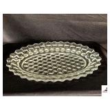 VINTAGE FOSTORIA  AMERICAN CLEAR GLASS OVAL PLATTER - 12 1/2" (HALL CHINA CABINET)