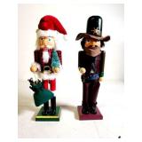 (2) NUTCRACKERS CIRCA 2017 - SANTA AND WESTERN SHERIFF WITH LEATHER STYLE DRESSING - (UPSTAIRS)