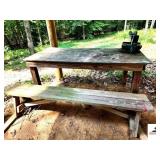 PLYWOOD RIFLE/WORK TABLE BENCH - TABLE AND BENCH ONLY - 4X4 LEGS - (IMP. SHED)