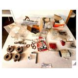 4 HYDRAULIC CYLINDER SPACERS- D RINGS-BOLTS- RAMSET NAILS-NEW REPAIR PARTS-CABLE CONNECTORS-SMALL WIRE STRING-RIGID INSULATING BUSHING-