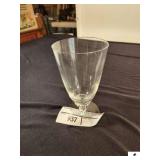 SET OF GLASSES - (6) PEDESTAL WINE - (3) SHERBERT (6) WATER TWIST STEMWARE - (GARAGE)