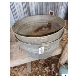 (2) GALVENIZED WASH TUBS (IMP SHED)