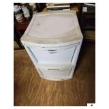 WHITE PLASTIC STORAGE BOX - 2 DRAWERS - NEEDS CLEANING - (UPSTAIRS)