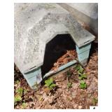 (2) FIBERGLASS DOG HOUSES- TYCRAFT FIBERGLASS BOAT HULL AND CONTENTS - (WOODS)