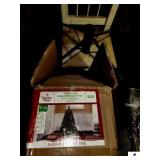 WREATH MAKING MATERIAL - CHRISTMAS TREE/DECOR 4FT PRE-LIT INDIANA SPRUCE TREE - MILTI-COLOR LIGHTS - HAS STAND - TREE HAS NOT BEEN VERIFIED - CHRISTMAS TULLE - GIFT BAGS - TISSUE PAPER - WRAPPING PAPE