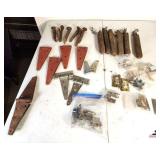 GATE AND CABINET HINGES - IRON WINDOW WEIGHTS - RAILROAD STAKES (SHOP)