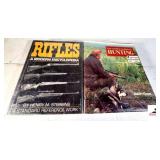 RIFLES, A MODERN ENCYCLOPEDIA BY HENRY M. STEBBINS A STANDARD REFERENCE WORK - THE COMPLETE BOOK OF HUNTING BY ROBERT ELMAN - (UPSTAIRS)
