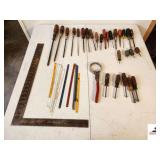 NUT DRIVERS - SCREW DRIVERS OIL WRENCH - HACK SAW BLADES - T-SQUARE - (TRAILER)