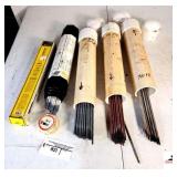 WELDING RODS - FORNEY 6011 1/8" RODS - 5LBS - AB 6011 1/8" RODS TUBE MARKED 6010 - TUBE MARKED RED 6010 RODS - TUBE MARKED 7018 RODS (SHOP)