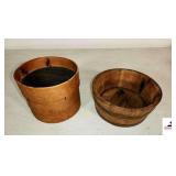 ROUND WOODEN SIFTER - ROUND WOODEN BOWL WITH BRASS BANDS - (KITCHEN)
