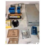 SIEMENS OUTDOOR BREAKER ENCLOSURE SERIES B - TYPE 3R 125 AMP - 2 CIRCUITS MAX - ELECTRICAL BOXES - NEW BALLAST - DUAL SWITCHES - HANGING LIGHT FIXTURE - WHITE GLASS - NEEDS CLEANING AND REWORKED - OUT