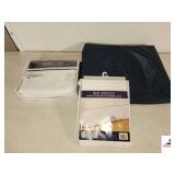 SHEET SET HANDMADE BATTENBURG LACE - FULL, FLAT & FITTED SHEET & PILLOWCASES - BED RUFFLE BATTENBURG LACE -54 X 76 NEW IN BAGS - SEAT PILLOW - (NW BEDROOM)