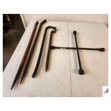 (3) PRY BARS - LUG WRENCH TIRE TOOL 4 WAY LUG WRENCH - (TRAILER)