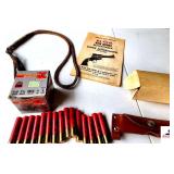 WINCHESTER 410 SHOTGUN SHELLS2 1/2 IN #4 SHOT 15 ROUNDS-BRAIDED LANYARD-SUPER BLACKHAWK BOOK-LEATHER KNIFE HOLSTER(GARAGE)